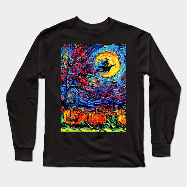 Starry Halloween Long Sleeve T-Shirt by sagittariusgallery